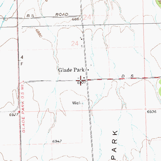 Topographic Map of Glade Park, CO