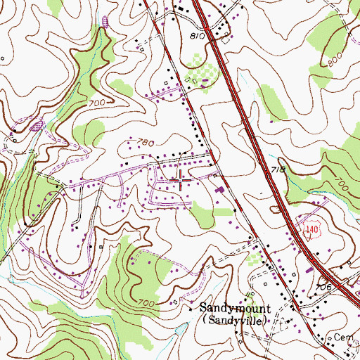 Topographic Map of Reese Manor, MD