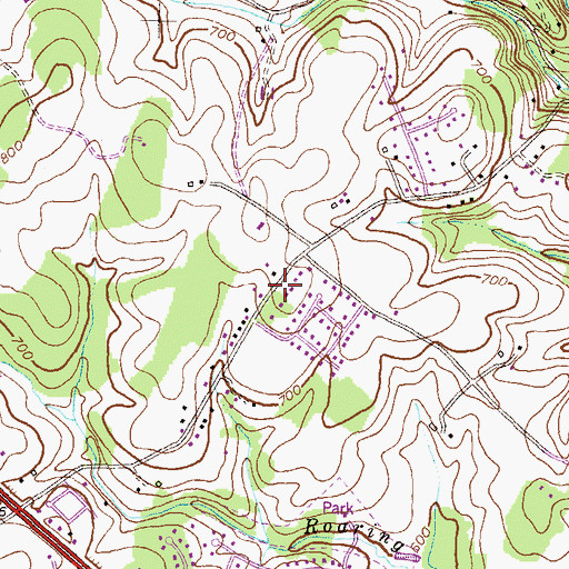 Topographic Map of Shamrock Acres, MD
