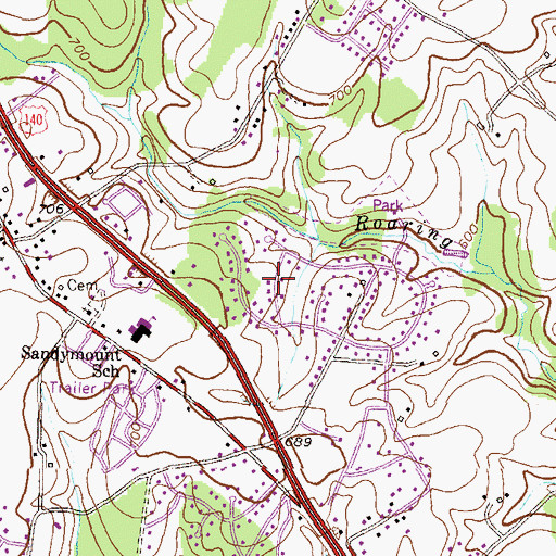 Topographic Map of Shirley Manor, MD
