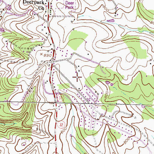 Topographic Map of Smallwood Acres, MD