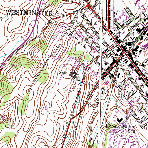 Topographic Map of Snowdens Manor, MD