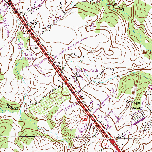 Topographic Map of Todd Village Mobile Home Park, MD