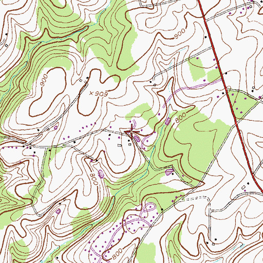 Topographic Map of Trebee Highlands, MD
