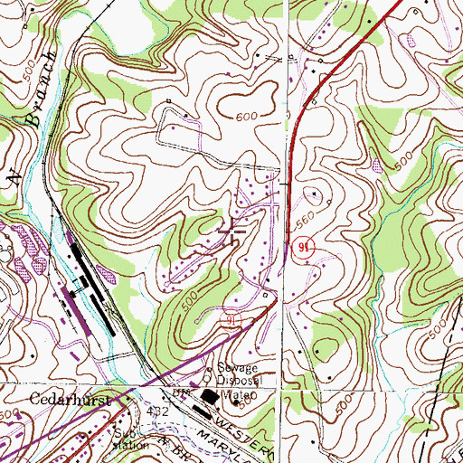 Topographic Map of Twin Knolls, MD
