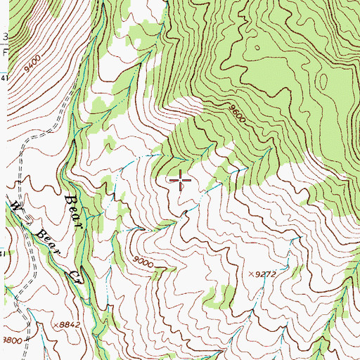 Topographic Map of Rio Grande National Forest, CO