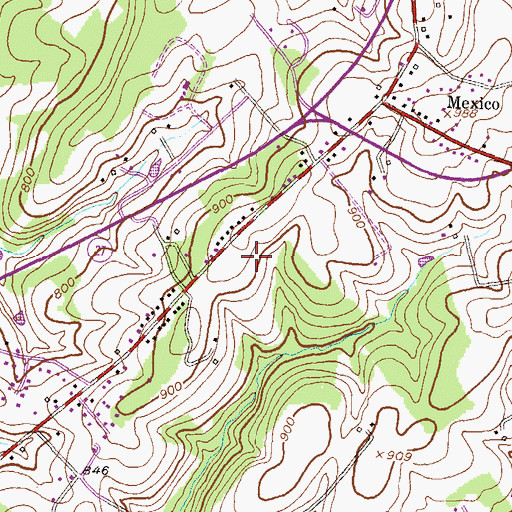 Topographic Map of Velvet Run, MD