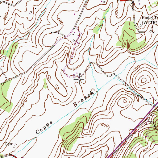 Topographic Map of Wakefield Valley Golf Course, MD