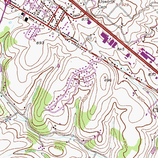 Topographic Map of Walnut Ridge, MD