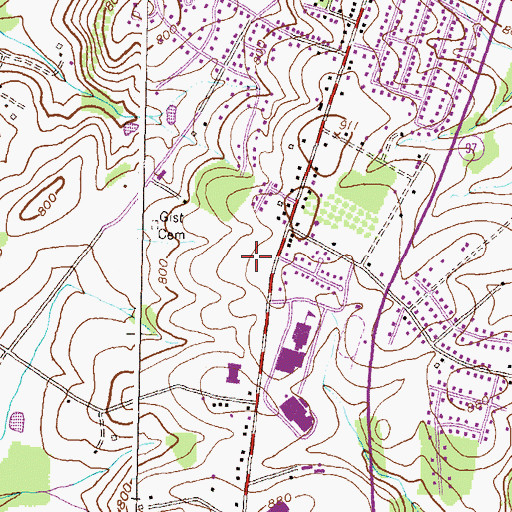 Topographic Map of Washington Court, MD