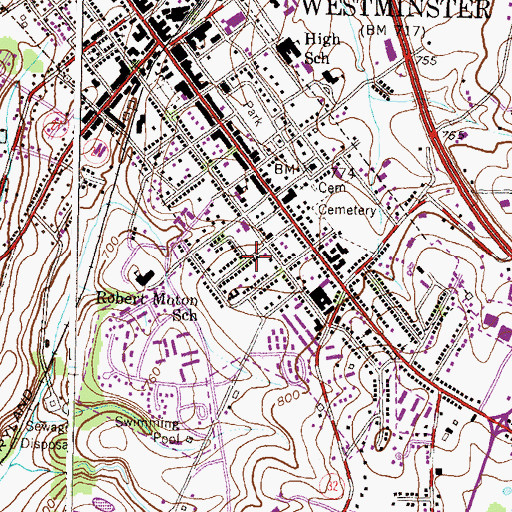 Topographic Map of Washington Heights, MD
