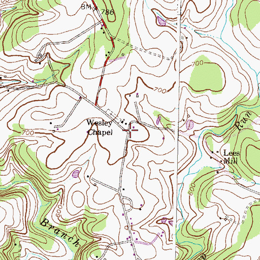 Topographic Map of Wesley Chapel, MD
