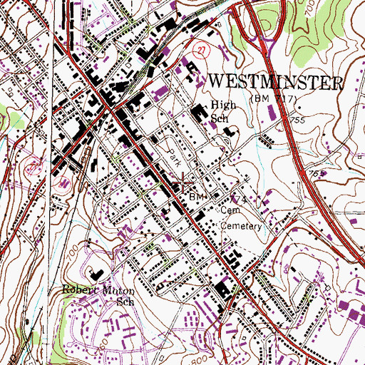 Topographic Map of Westminster United Methodist Church, MD