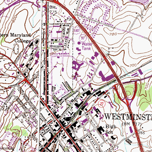 Topographic Map of William Winchester Elementary School, MD