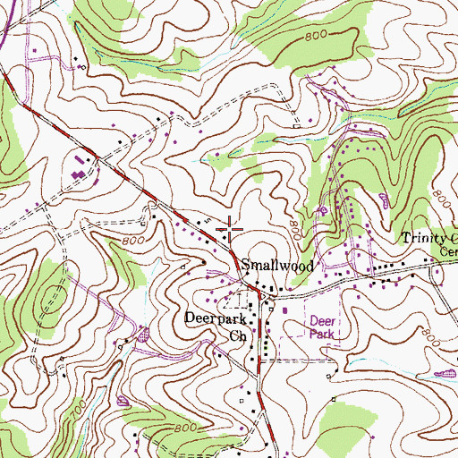 Topographic Map of Wilimot Manor, MD