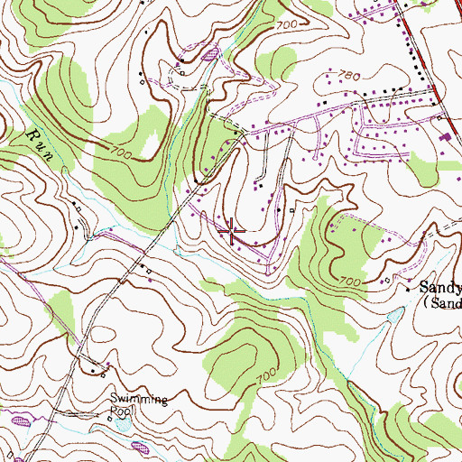 Topographic Map of Bollinger Estates, MD