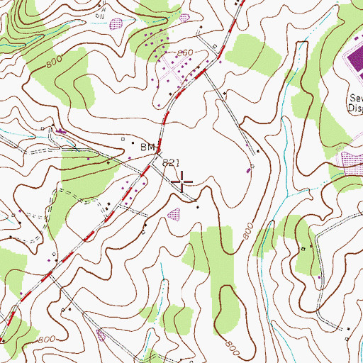 Topographic Map of Alma Meadows, MD