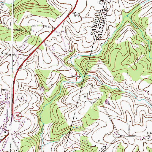 Topographic Map of Brookmead Farms, MD