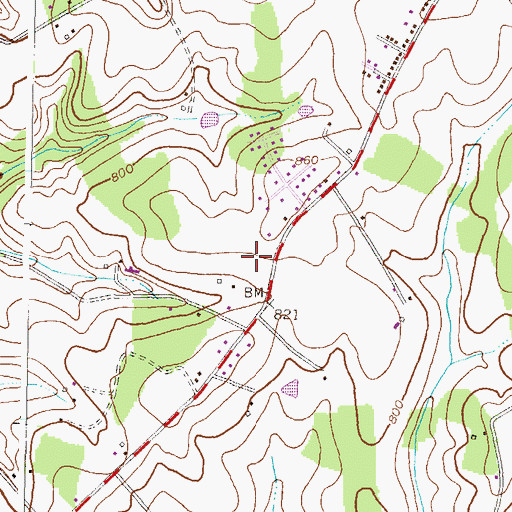 Topographic Map of Castle Oaks, MD