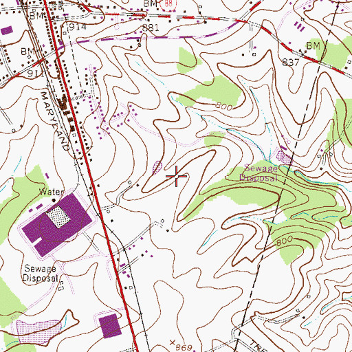 Topographic Map of Clear View, MD