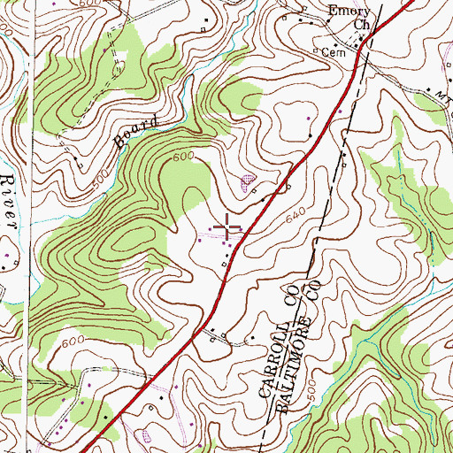 Topographic Map of Clydesdale Acres, MD
