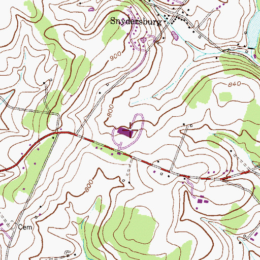 Topographic Map of Four Seasons Sports Complex, MD