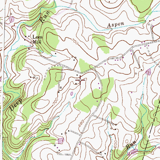 Topographic Map of Kingston Riding, MD