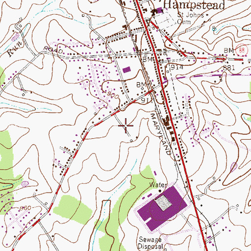 Topographic Map of Melanie Acres, MD