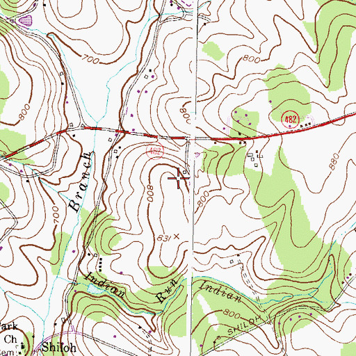 Topographic Map of Northbrook, MD