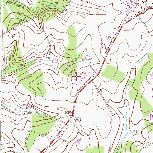 Topographic Map of Oakdale Manor, MD