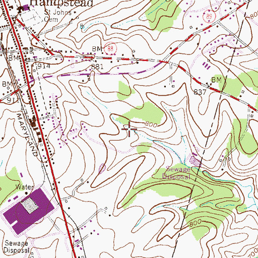Topographic Map of Roberts Field, MD