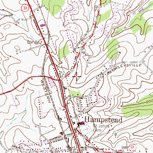 Topographic Map of Small Crossings, MD