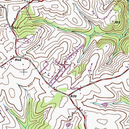 Topographic Map of Academy Acres, MD