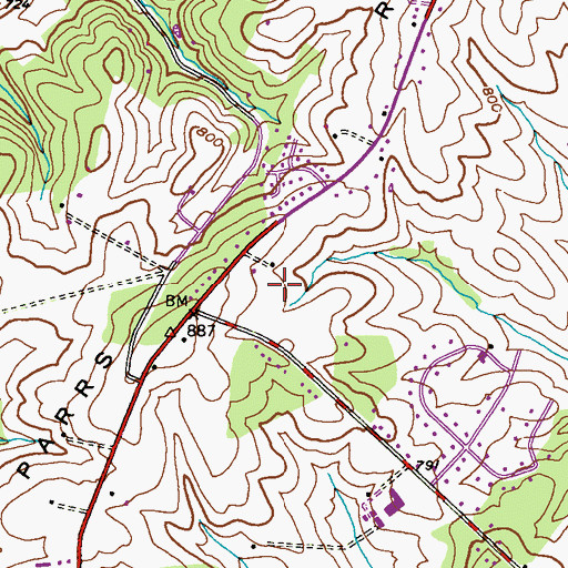 Topographic Map of Belmar Estates, MD