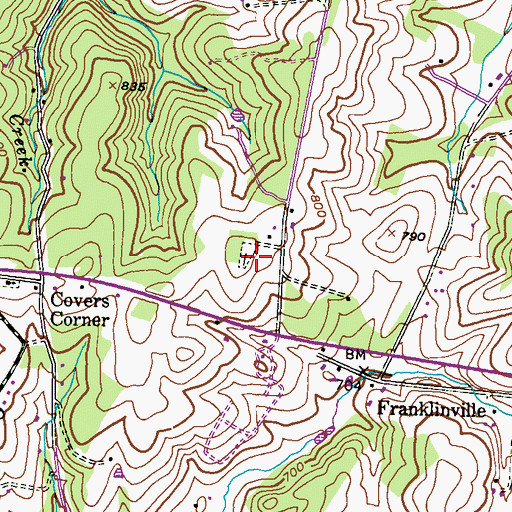 Topographic Map of Bethany Cemetery, MD