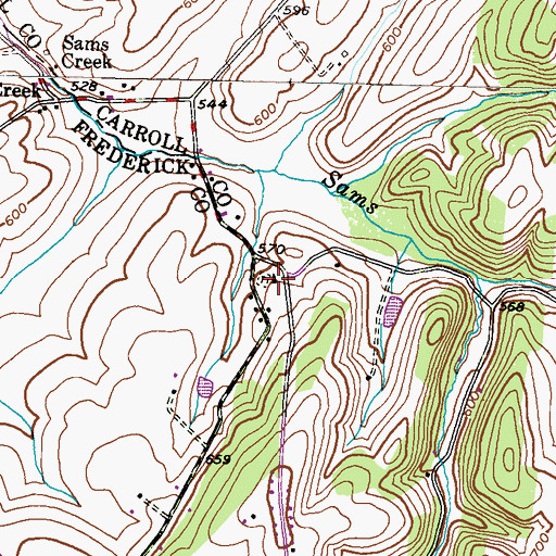 Topographic Map of Bethel United Methodist Church, MD