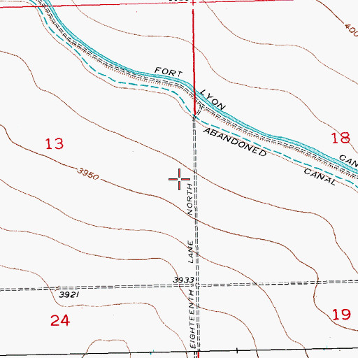 Topographic Map of Fort Lyon Canal, CO