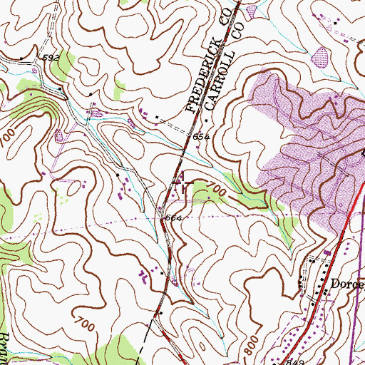 Topographic Map of Carroll Heights, MD