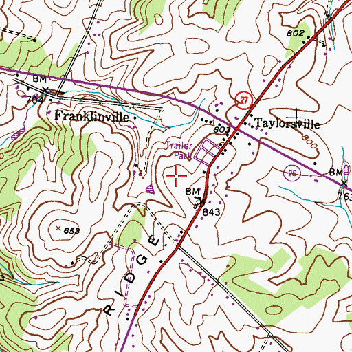 Topographic Map of Dotsons Ridge, MD