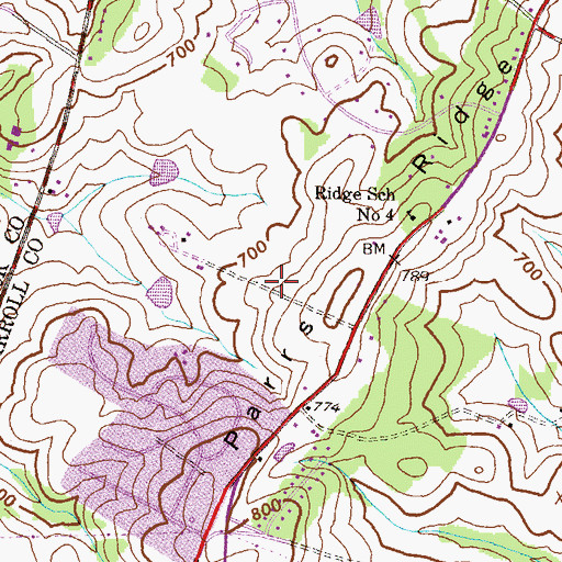 Topographic Map of Fair Wind Estates, MD