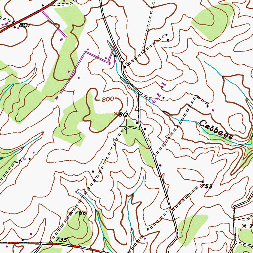 Topographic Map of Flowerwood Estates, MD