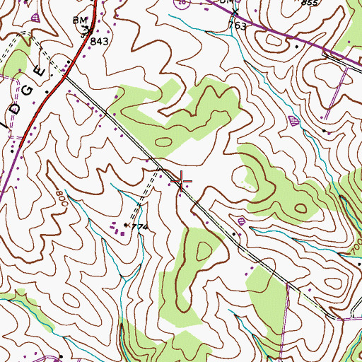 Topographic Map of Gasnell Estates, MD
