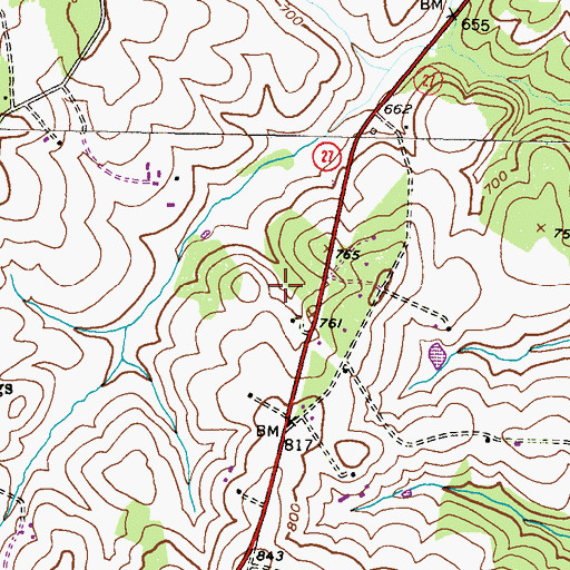 Topographic Map of Grahams Green Acres, MD