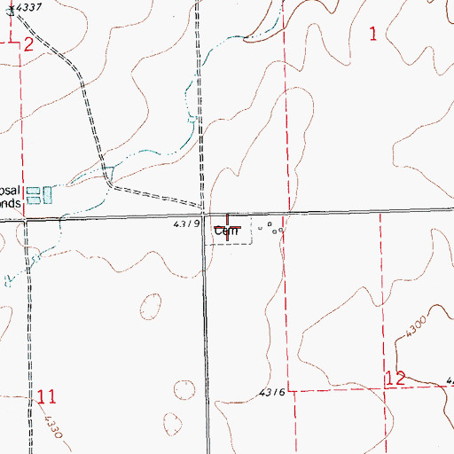 Topographic Map of Campo Cemetery, CO