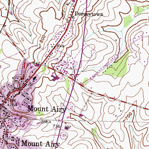 Topographic Map of Mount Airy Medical Center, MD