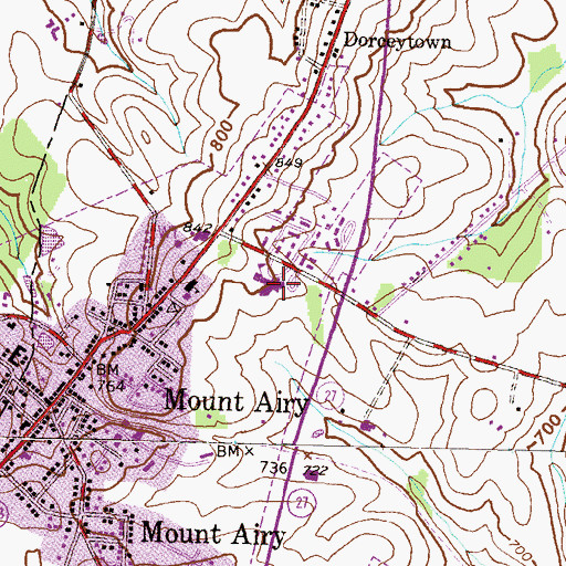 Topographic Map of Mount Airy Middle School, MD
