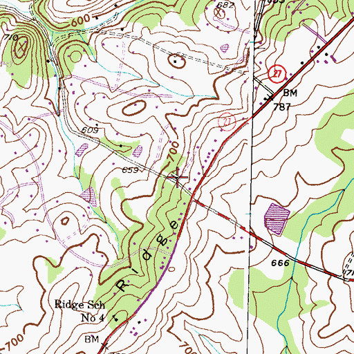 Topographic Map of Mount Olive United Methodist Church, MD