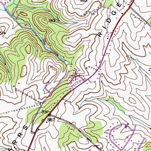 Topographic Map of New Horizons, MD