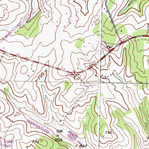 Topographic Map of Nottingham Village, MD