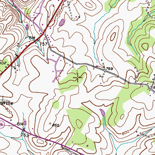 Topographic Map of Sun Valley, MD